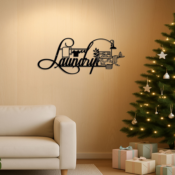 CIFbuy复古洗衣房标志四季装饰 rustic wall art 适用于任何房间 (TikTok、temu下自提)-2