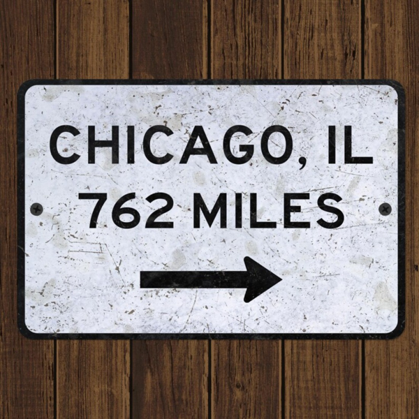 CIFbuy芝加哥城市距离标志牌复古纪念牌个性化旅行礼物(TikTok、temu下自提)-4