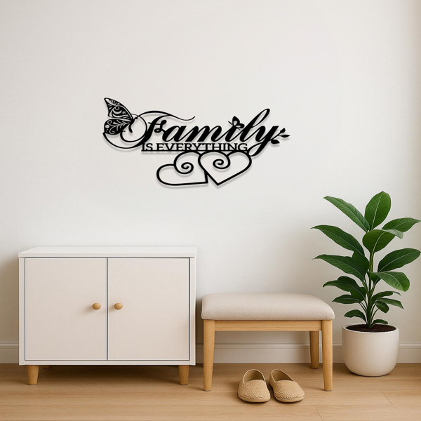 CIFbuy家庭就是一切金属标志简约墙壁艺术客厅卧室装饰 TikTok temu下自提-3