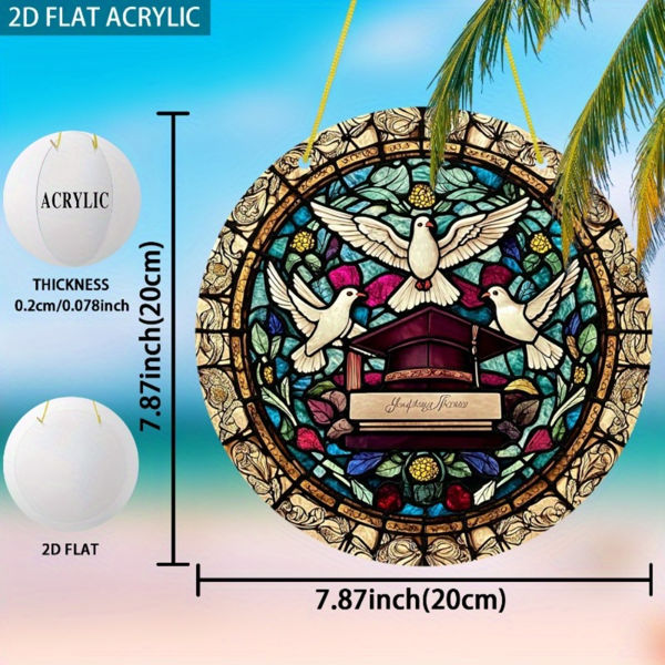 CIFbuy彩色和平鸽亚克力太阳捕捉器 窗户悬挂装饰毕业礼物家居氛围吊坠（TikTok、temu下自提）-3