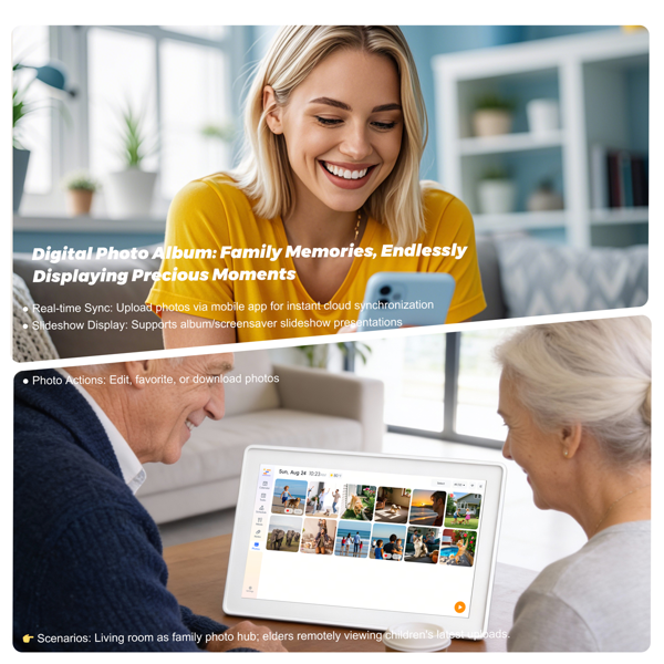 数字日历，15.6英寸电子墙面计划表与家务清单，触控式家庭日程管理器，支持日程安排、活动提醒及待办事项，含壁挂支架，智能日历完美适配2026年规划（白色边框款）-16