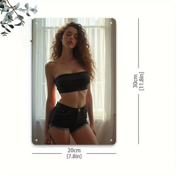 CIFbuy复古性感女神金属墙壁装饰铝板20x30厘米家居装饰厨房卧室花园酒吧卫生间适用（TikTok、temu下自提）-3