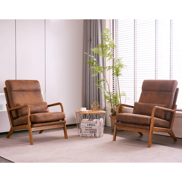 全拆 实木扶手 高背 靠背 铁架 烫金布 橙色 室内休闲椅-23