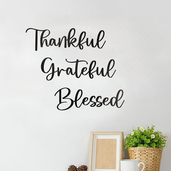 CIFbuy感恩经文金属壁挂艺术套件三件套 现代家居装饰礼物（TikTok、temu下自提）-5