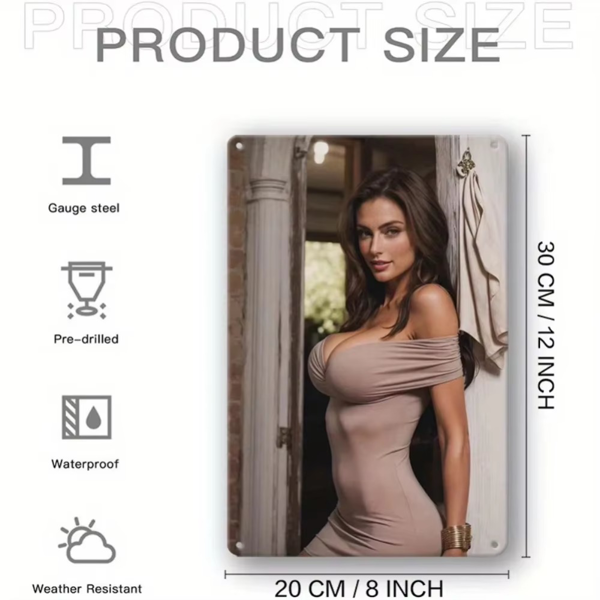 CIFbuy复古火焰金属墙面装饰艺术品 优雅弯曲女性轮廓家居酒吧咖啡馆装饰（TikTok、temu下自提）-3