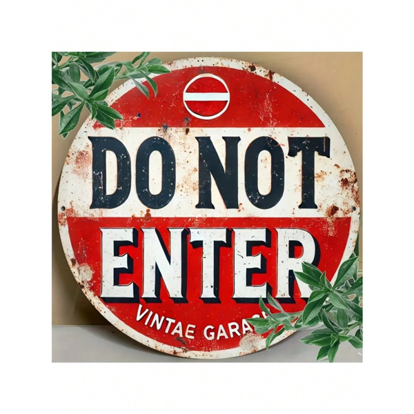 CIFbuy复古禁止进入标志车库酒吧墙面装饰圆形金属标牌（TikTok、temu下自提）-6