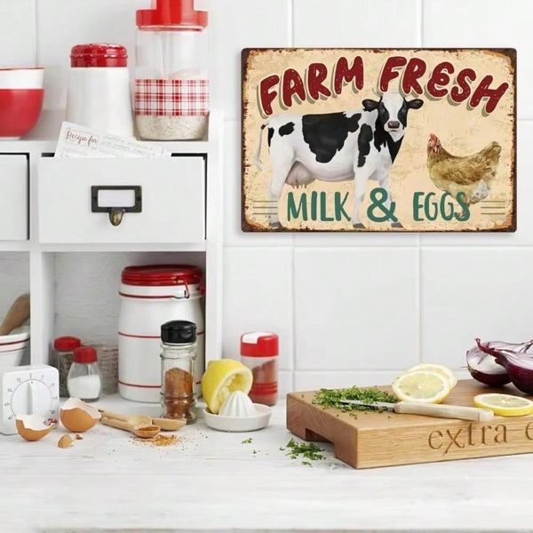 CIFbuy复古农场金属奶牛标牌厨房餐厅墙面装饰挂件(TikTok、temu下自提)-2