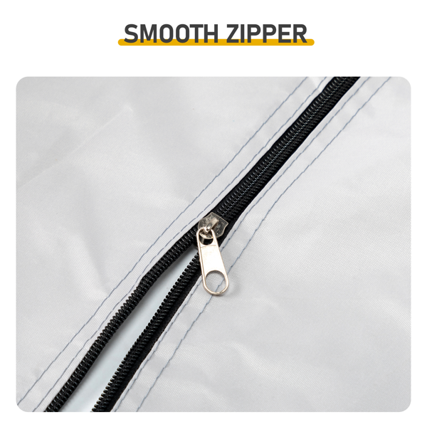 6.8X2.6FT 浅灰色 圆弧形 储物棚 单拉链门 内部配收纳袋 黑色玻纤杆框架 210DPU银胶牛津布 自行车储物棚 配拎包-10