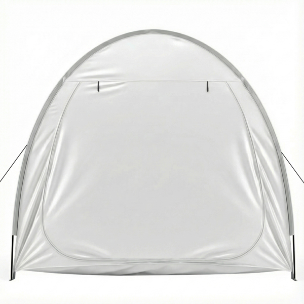 6.8X2.6FT 浅灰色 圆弧形 储物棚 单拉链门 内部配收纳袋 黑色玻纤杆框架 210DPU银胶牛津布 自行车储物棚 配拎包-4