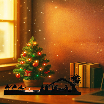 CIFbuy现代简约麋鹿角造型双支铁制烛台套装（TikTok、temu下自提）