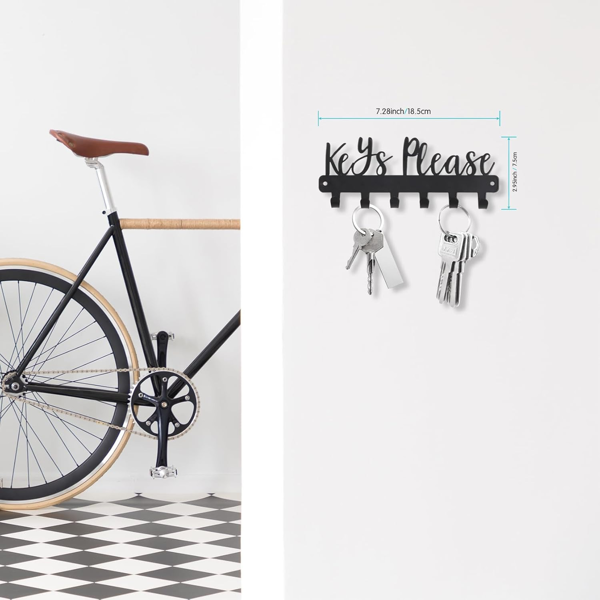 CIFbuy简约单钩黑色钥匙墙挂 节省空间的家居入口玄关必备 (TikTok、temu下自提)-5