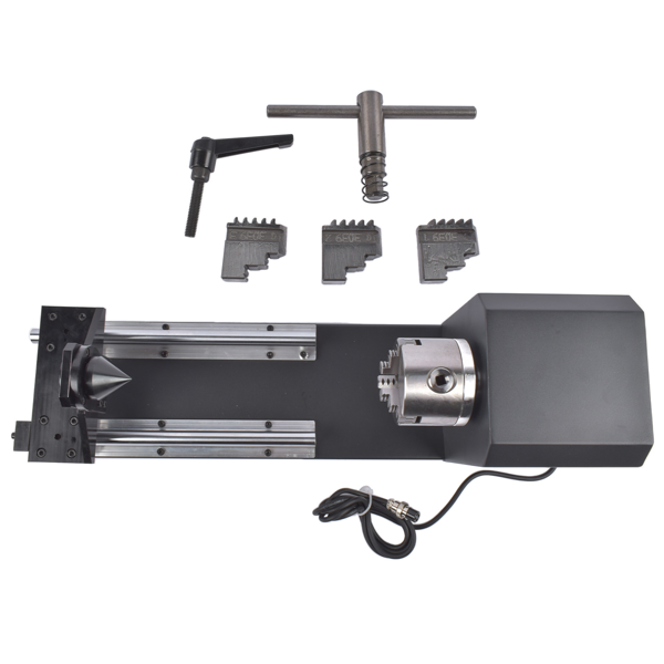 旋转轴 Rotary Axis with 3-Jaw Chuck for 50W 60W 80W 100W 130W CO2 Engraver 4.2A 1.68V 1:2 2-Phase for DM542 and DM556 Wood and More-2