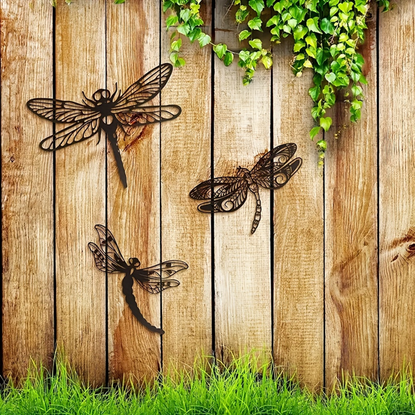 CIFbuy哥特蜻蜓壁饰3件套手工铁制复古客厅卧室装饰(TikTok、temu下自提)-8