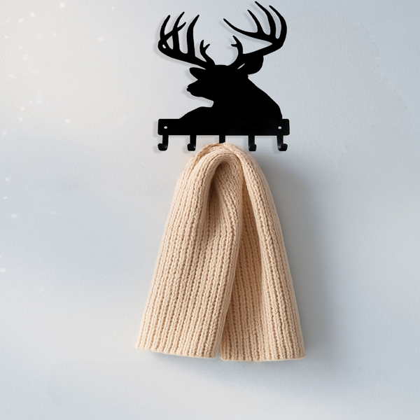 CIFbuy复古壁挂式置物架帽架木制羚羊头钩玄关走廊客厅卧室装饰(TikTok、temu下自提)-1