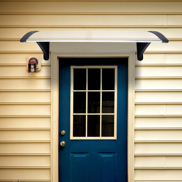 【同款编码：29975683】40*38in 透明板黑色支架 雨篷 塑料支架 阳光板 前后铝条-26