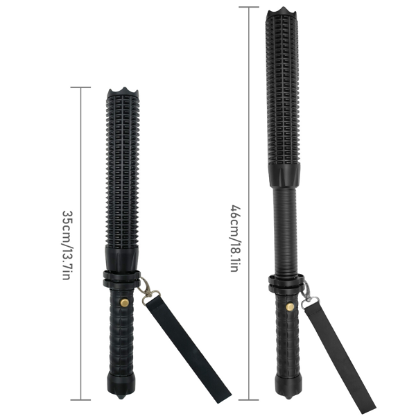 USB可充电LED手电筒可伸缩手电筒3模式可缩放安全户外手电筒套装-2