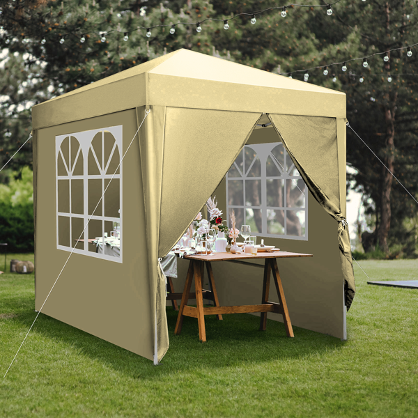 6.5X6.5FT 卡其色 4围(2围2门)  折叠棚 210D牛津布 白色喷塑钢管 配拎包-14