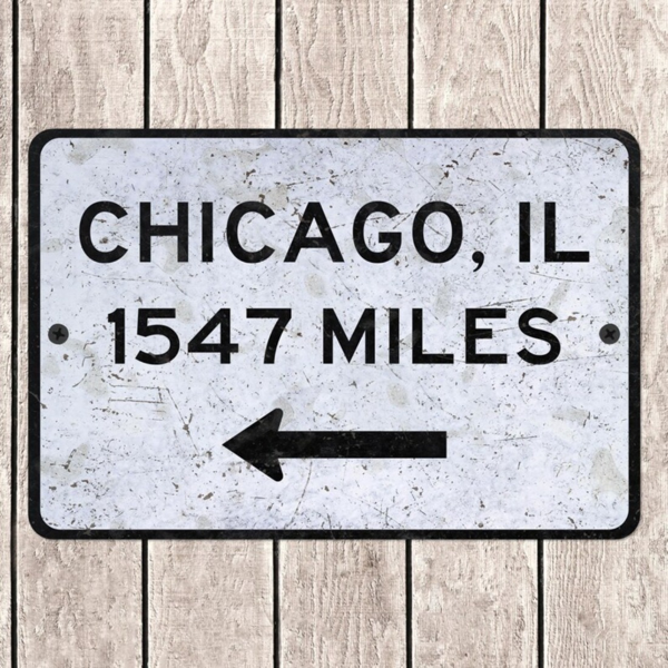 CIFbuy芝加哥城市距离标志牌复古纪念牌个性化旅行礼物(TikTok、temu下自提)-2