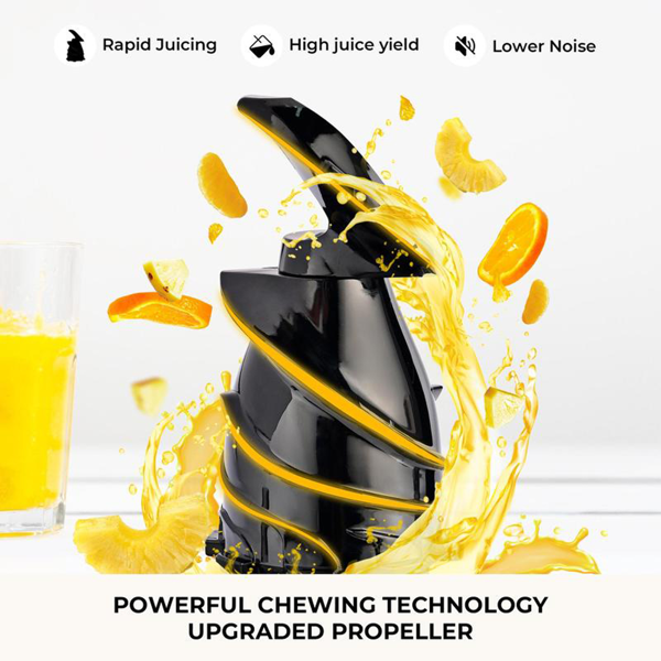 榨汁机，慢速榨汁机，宽口进料槽冷压榨汁机，适用于蔬菜水果，高出汁率-4