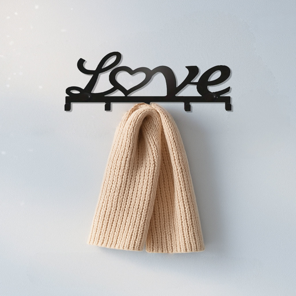 CIFbuy哥特风钥匙挂钩带5钩黑色墙上钥匙架简易安装入口玄关收纳(TikTok、temu下自提)-2