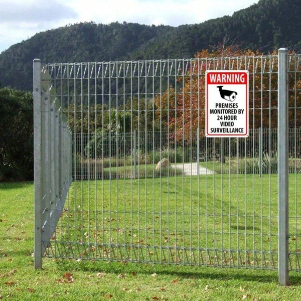 CIFbuy 安保监控摄像头警示贴纸 4片装 室内外金属标牌（TikTok、temu下自提）-4