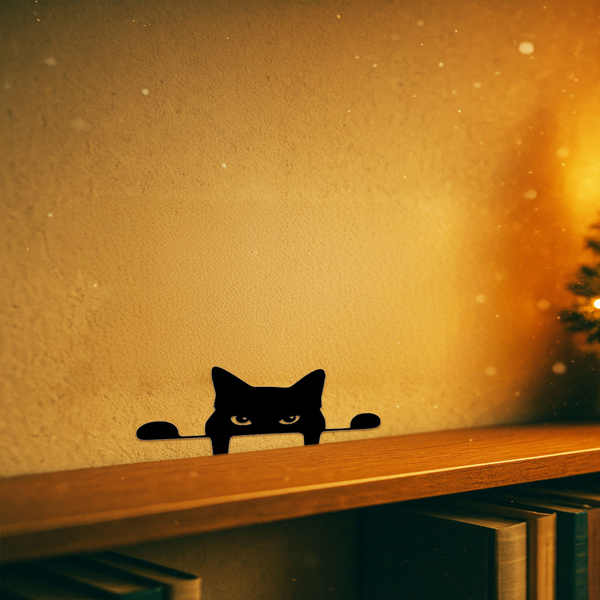 CIFbuy有趣可爱金属猫咪草坪装饰雕塑庭院艺术花园摆件圣诞万圣节户外礼物（TikTok、temu下自提）-3