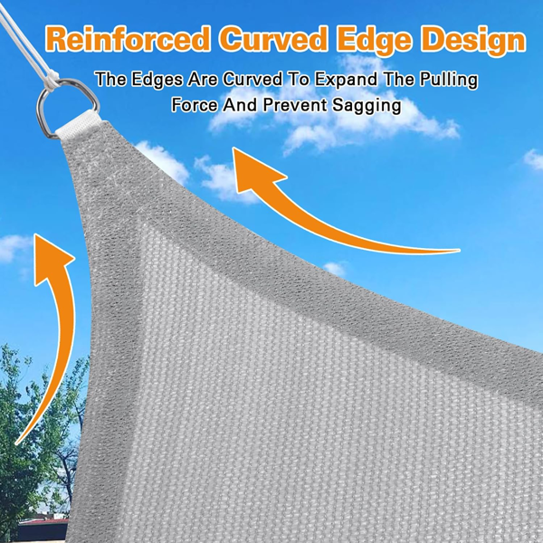 12'X12'X12' 浅灰色HDPE遮阳帆-8