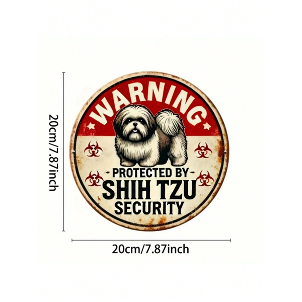 CIFbuy复古史努比狗狗安全金属圆形标志牌艺术墙装饰（TikTok、temu下自提）-5