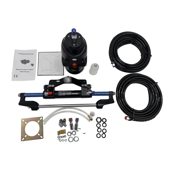 液压方向舵机套件 Marine Hydraulic Steering System w/ Hydraulic Cylinder HK6400TC for Outboard Boat-3