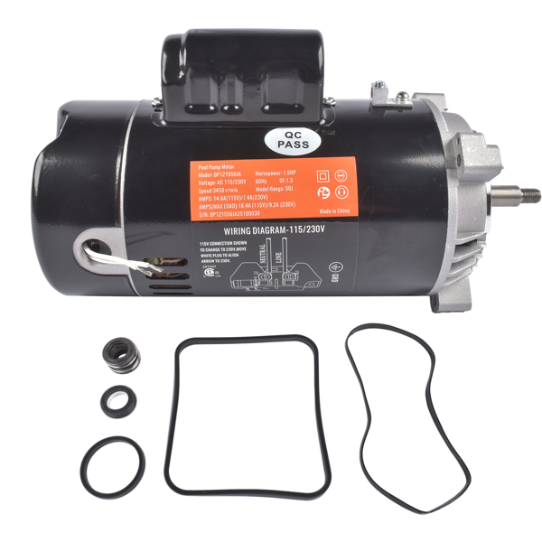 泳池水泵电机 Pool Pump Motor 1.5 HP UST1152 Replacement for Hayward Super Pump A.O. Smith Century Maxflo Max-e-Glas w/GO-KIT-3-2