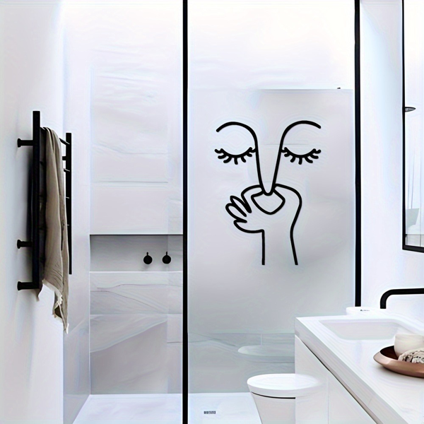 CIFbuy简约马桶标识防水贴纸 趣味浴室装饰墙贴 TikTok、temu下自提-3