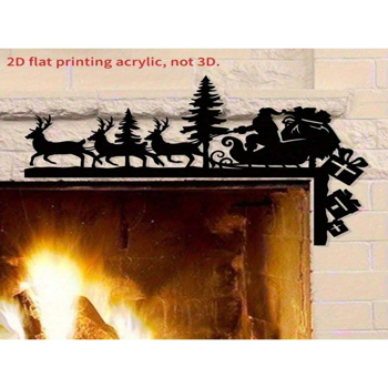 CIFbuy三维驯鹿角圣诞老人剪影金属墙饰 节日挂饰家居装饰品（TikTok、temu下自提）