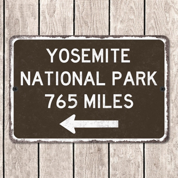 CIFbuy优胜美地国家公园定制距离标牌 个性化纪念品金属复古路牌复制品墙饰(TikTok、temu下自提)-1