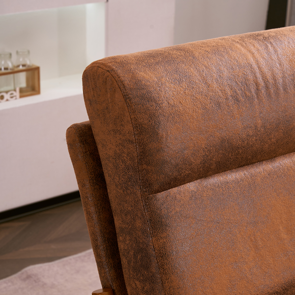 全拆 实木扶手 高背 靠背 铁架 烫金布 橙色 室内休闲椅-33