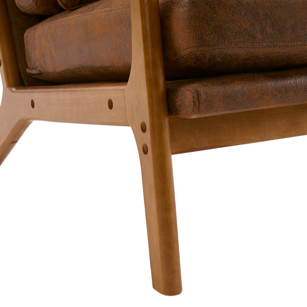 全拆 实木扶手 高背 靠背 铁架 烫金布 橙色 室内休闲椅-5