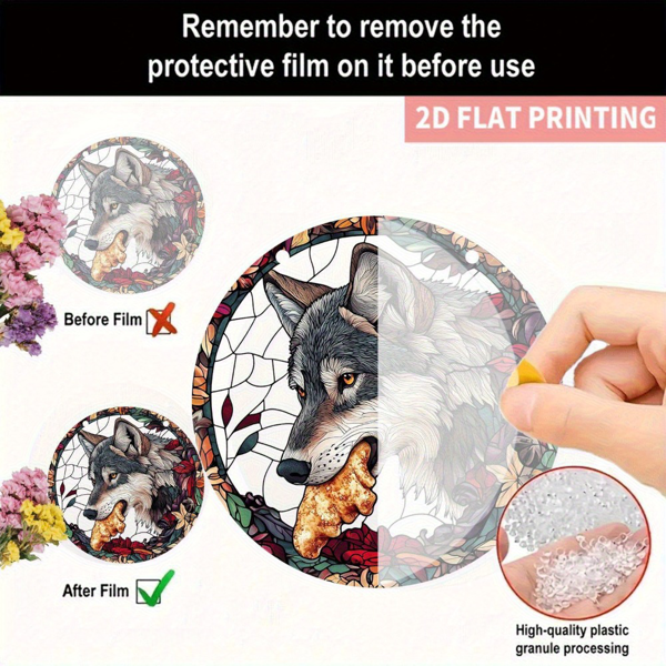 CIFbuy秋季花卉波西米亚风格野狼亚克力挂饰家居墙艺感恩节礼物（TikTok、temu下自提）-3