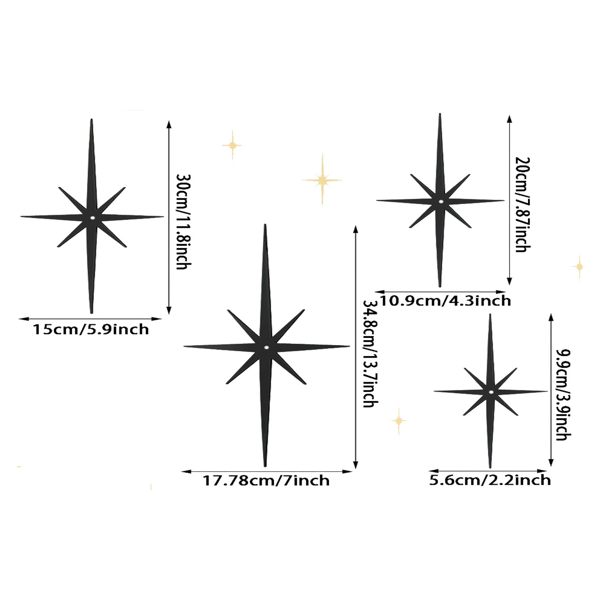 CIFbuy中世纪八角星纹复古铁艺墙饰简约哥特风家居装饰艺术品(TikTok、temu下自提)-7
