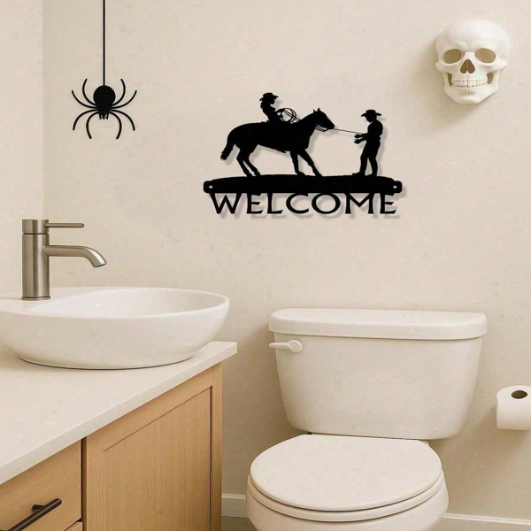 CIFbuy西部乡村风仿旧牛仔刺绣欢迎挂饰墙面装饰 (TikTok、temu下自提)-3