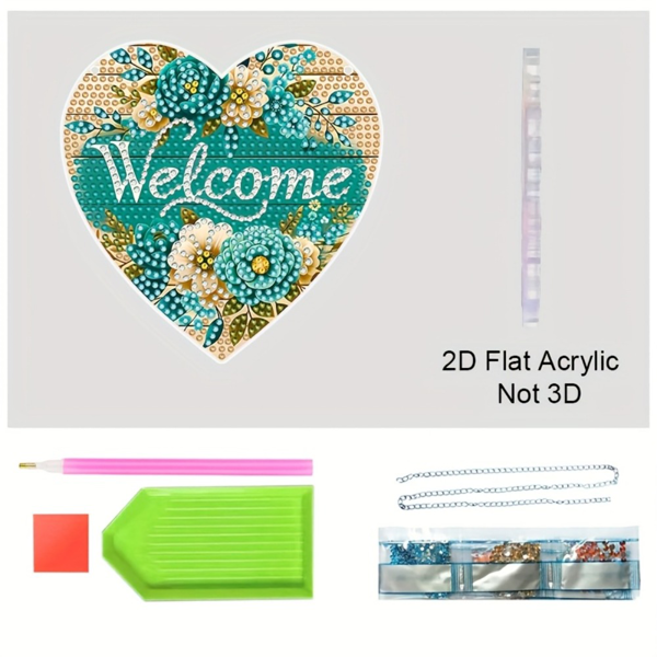CIFbuy DIY亚克力太阳捕手窗挂钻石画套装心形花卉彩虹棱镜家居户外花园墙饰(TikTok、temu下自提)-6