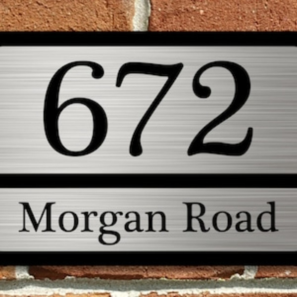 CIFbuy定制家居地址牌金属门牌12x8英寸拉丝银色设计(TikTok、temu下自提)-6