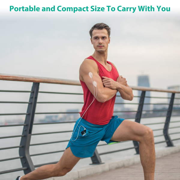 （自提可发加拿大，temu&tk下自提单）双通道脉冲按摩仪 电动肌肉刺激器 疼痛缓解治疗设备配备16种按摩模式、双A/B输出通道、20档强度调节、6小时续航时间可充电式电动按摩器，适用于背痛、关节炎及全身放松-10