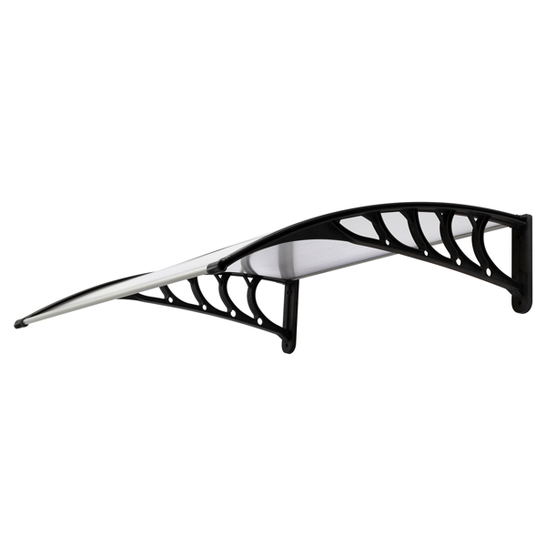 【同款编码：87203302】40*32in 透明板黑色支架 雨篷 塑料支架 阳光板 前后铝条-6