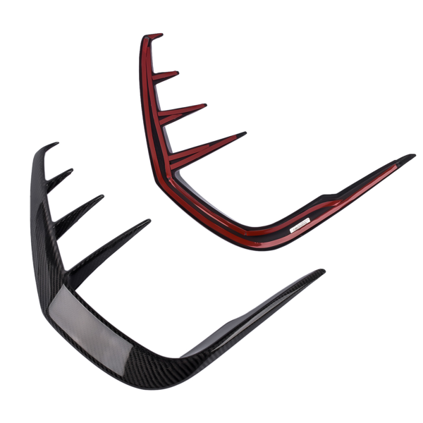 保险杠风口装饰 2Pcs Real Carbon Rear Bumper Splitter Fin Fits for INFINITI Q60 Coupe 2016-2020-7