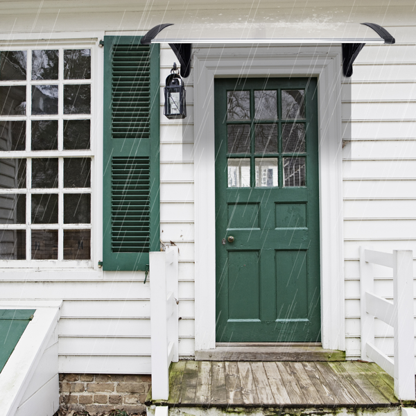 【同款编码：87203302】40*32in 透明板黑色支架 雨篷 塑料支架 阳光板 前后铝条-21