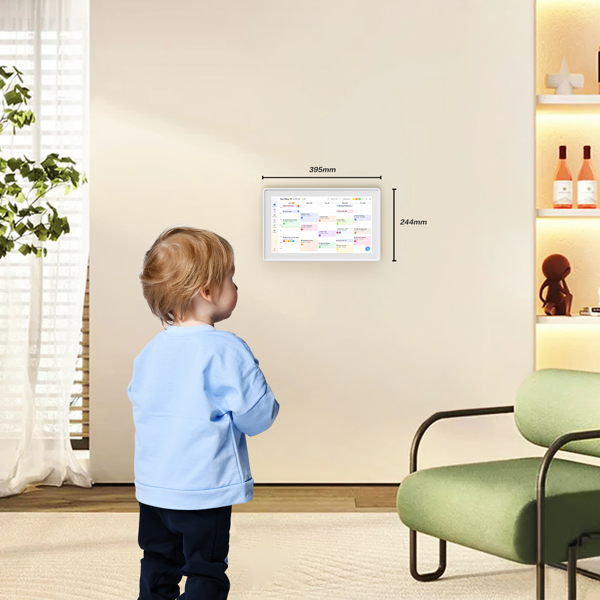 数字日历，15.6英寸电子墙面计划表与家务清单，触控式家庭日程管理器，支持日程安排、活动提醒及待办事项，含壁挂支架，智能日历完美适配2026年规划（白色边框款）-9