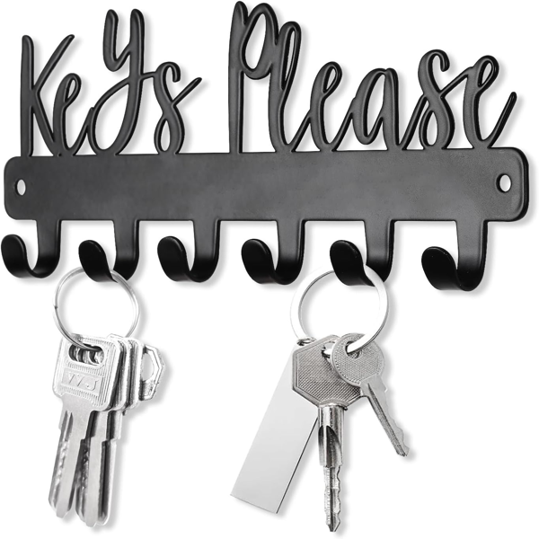 CIFbuy简约单钩黑色钥匙墙挂 节省空间的家居入口玄关必备 (TikTok、temu下自提)-1