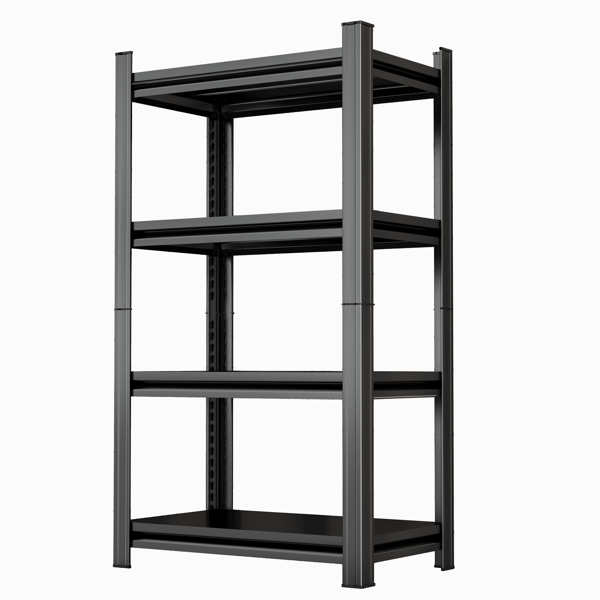4 层车库储物架，重型搁板，可调节金属隔板，35.43 英寸宽 * 17.71 英寸深 * 63 英寸高，黑色，需要组装-2