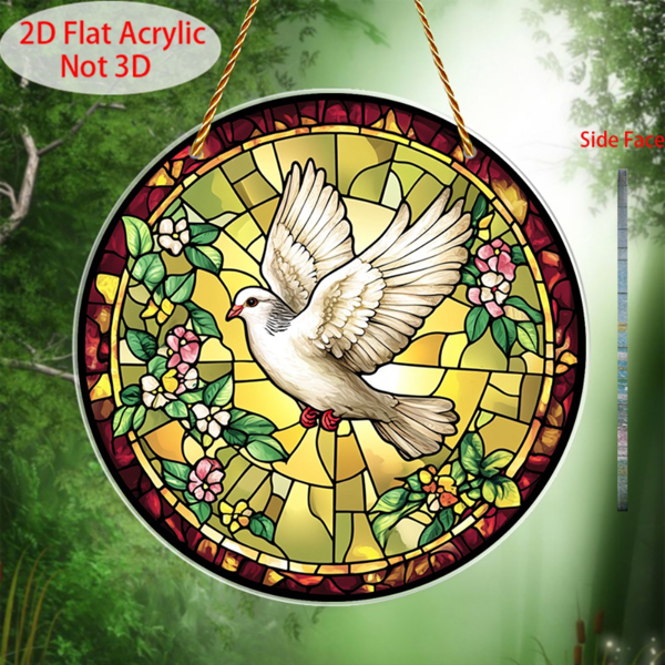 CIFbuy 亚克力彩色花窗圣灵鸽挂饰 窗户庭院装饰节日礼物（TikTok、temu下自提）-6