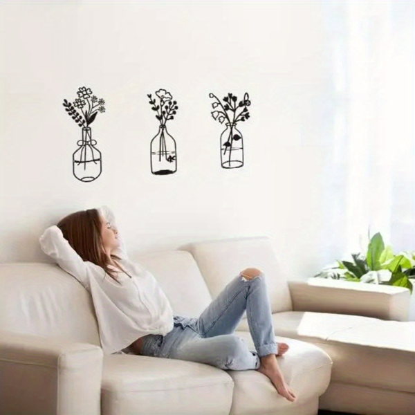 CIFbuy复古花卉三件套金属墙画 TikTok、temu下自提-6