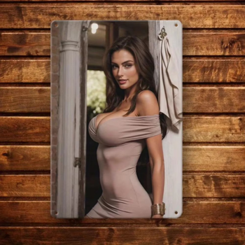 CIFbuy复古火焰金属墙面装饰艺术品 优雅弯曲女性轮廓家居酒吧咖啡馆装饰（TikTok、temu下自提）